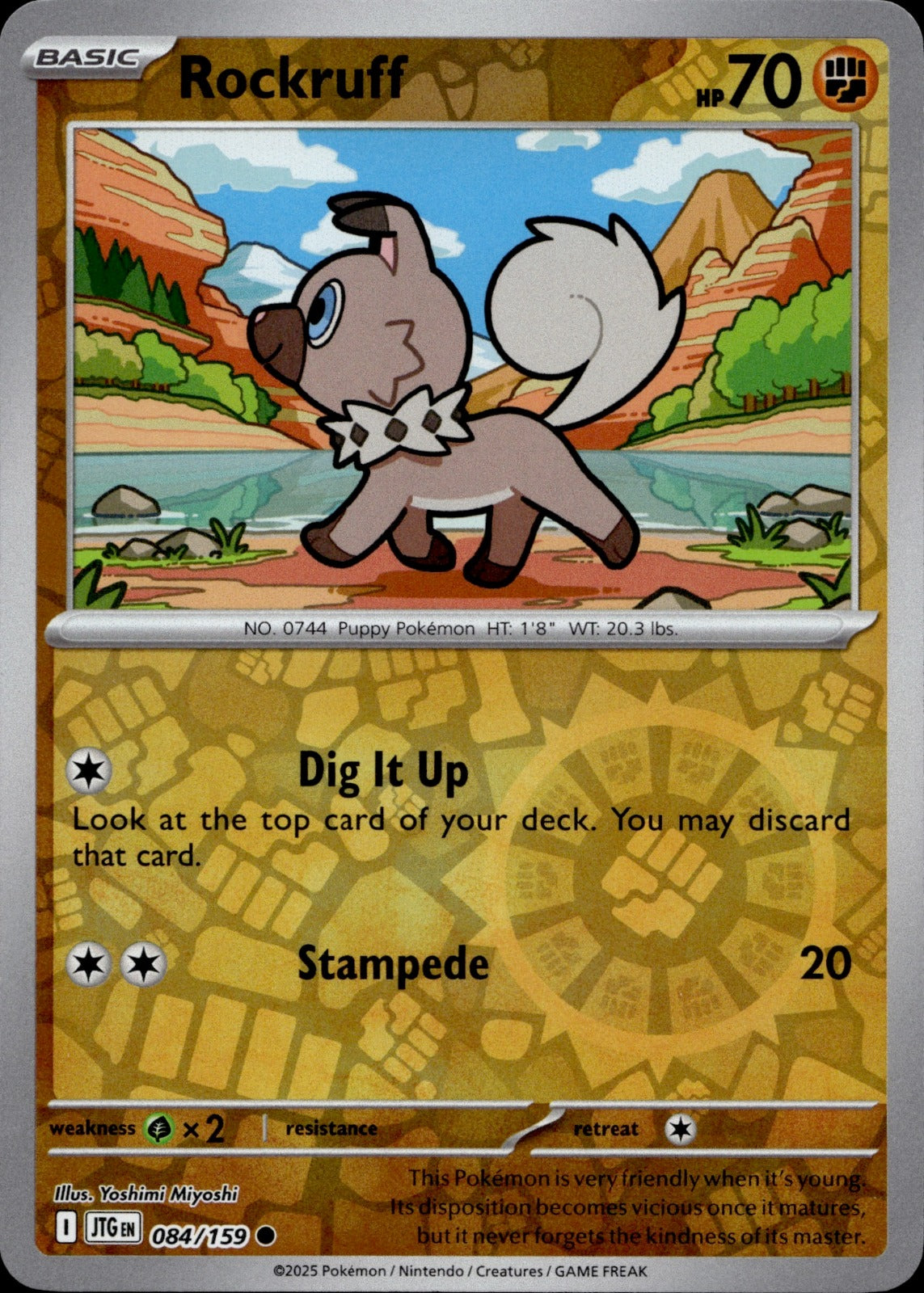 Rockruff Reverse Holo Common SV09: Journey Together 084/159 NM