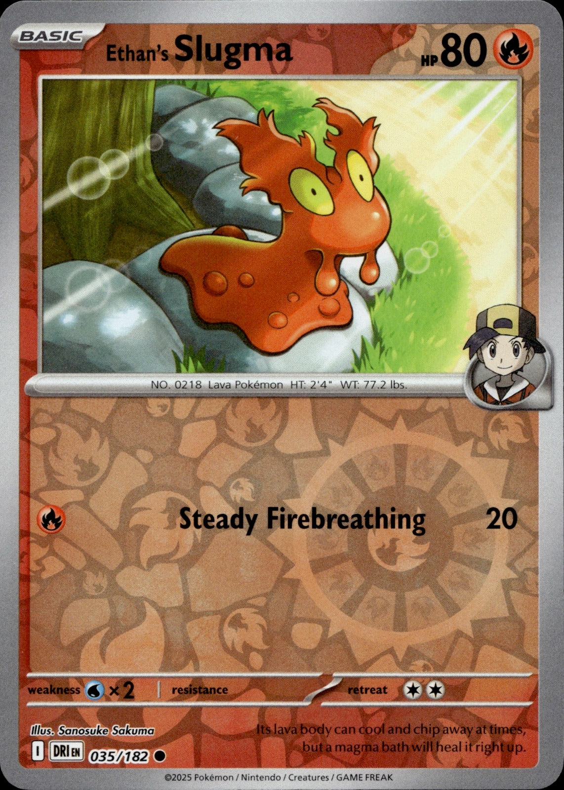Ethan's Slugma Reverse Holo Common SV10: Destined Rivals 035/182 NM