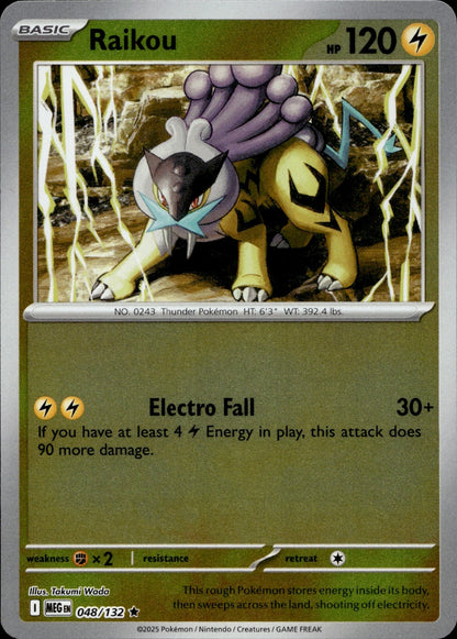 Raikou Reverse Holo Rare ME01: Mega Evolution 048/132 NM