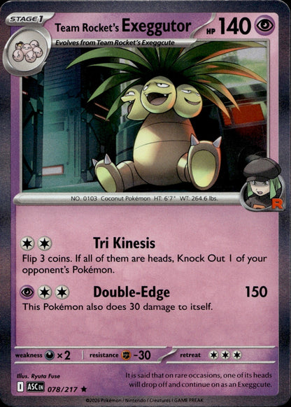 Team Rocket's Exeggutor Holo Rare ME: Ascended Heroes 078/217 NM