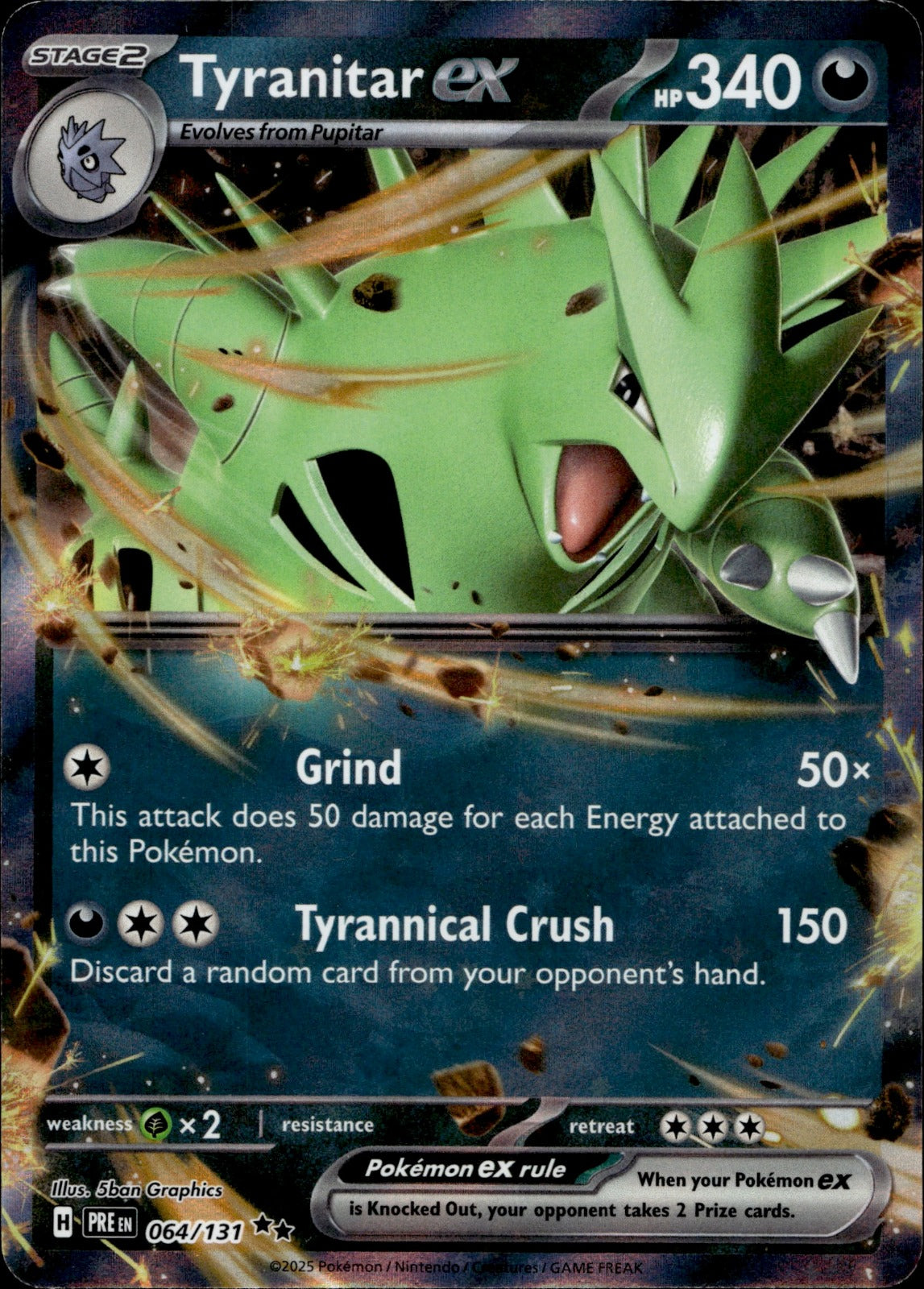 Tyranitar ex Holo Double Rare SV: Prismatic Evolutions 064/131 NM