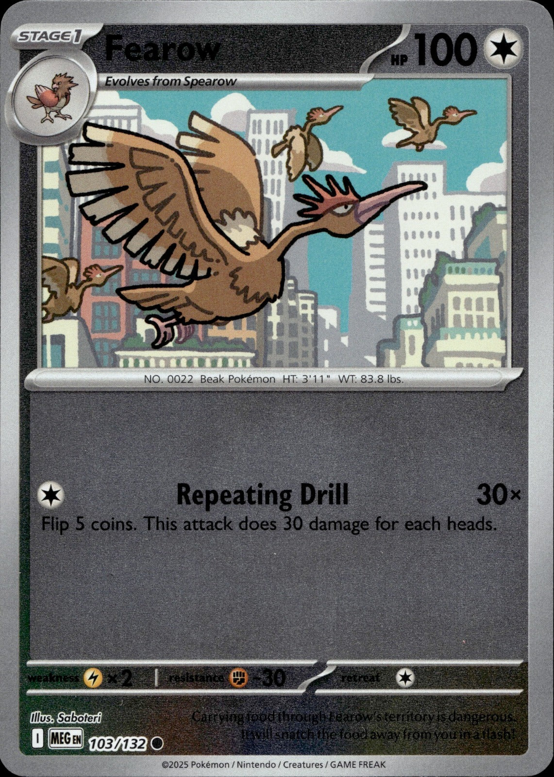Fearow Common ME01: Mega Evolution 103/132 NM