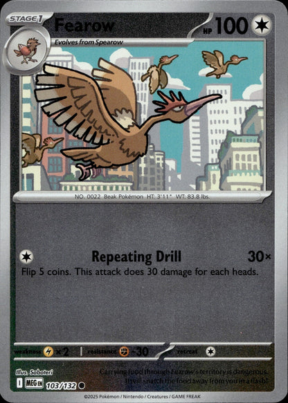 Fearow Common ME01: Mega Evolution 103/132 NM