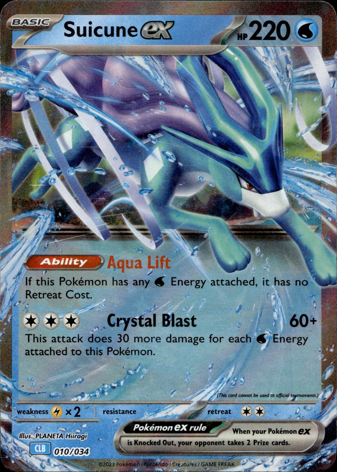 Suicune ex Holo Classic Collection Trading Card Game Classic 010/034 NM