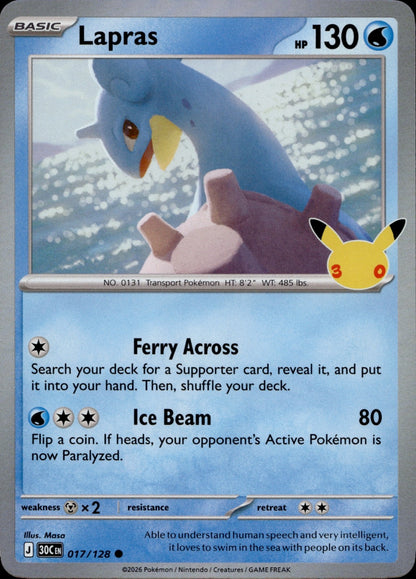 Lapras Holo Common ME: 30th Celebration 017/128 NM