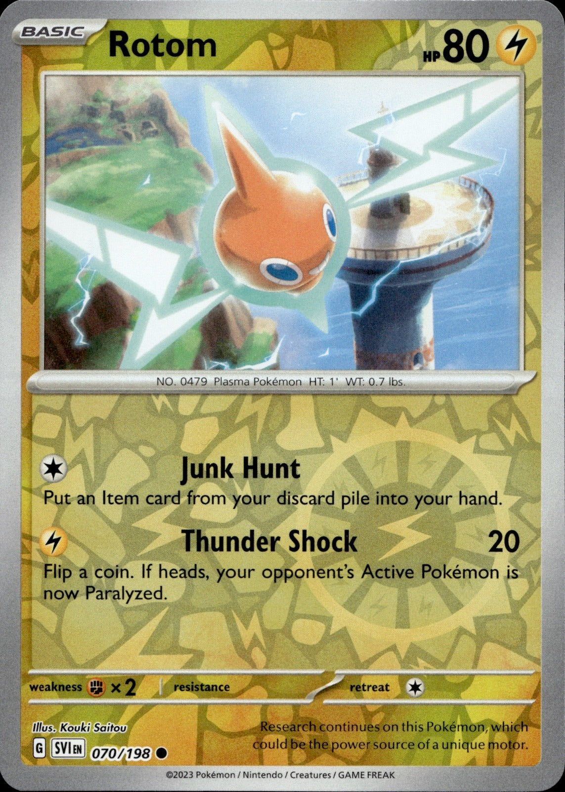 Rotom Reverse Holo Common SV01: Scarlet & Violet Base Set 070/198 NM