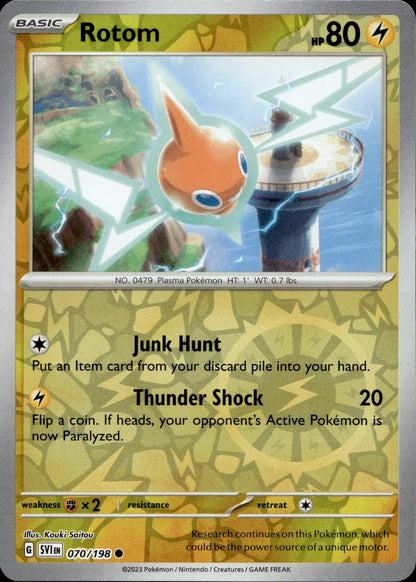 Rotom Reverse Holo Common SV01: Scarlet & Violet Base Set 070/198 NM
