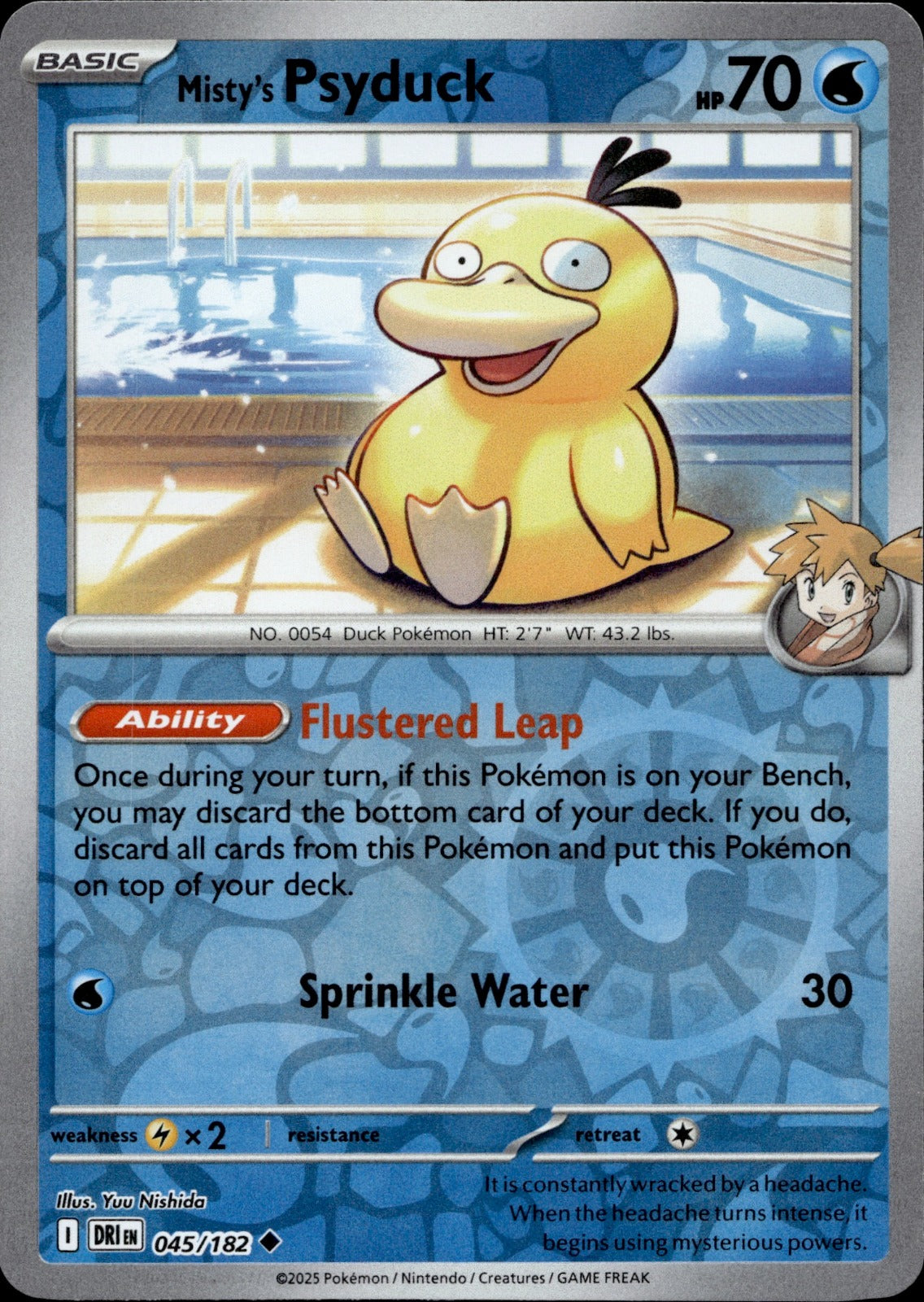 Misty's Psyduck Reverse Holo Uncommon SV10: Destined Rivals 045/182 NM