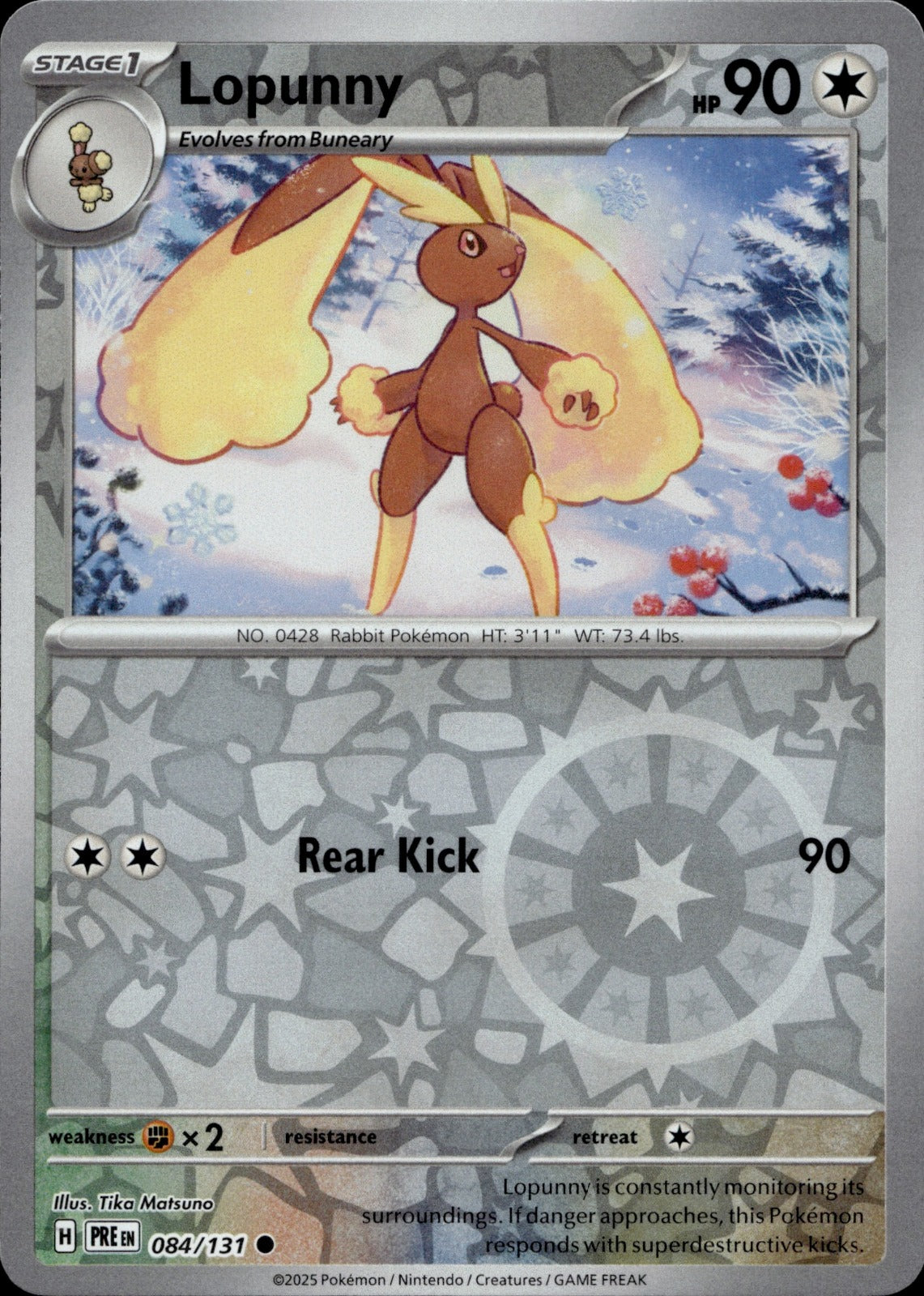 Lopunny Reverse Holo Common SV: Prismatic Evolutions 084/131 NM