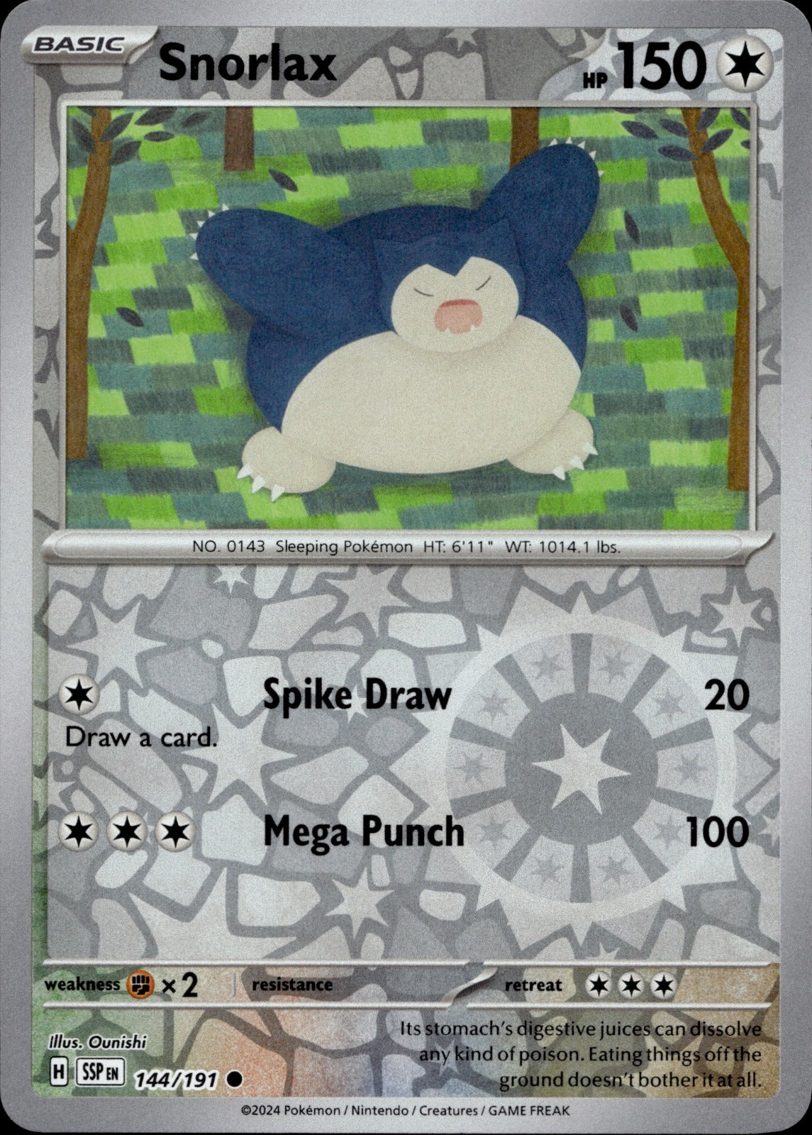 Snorlax Common SV08: Surging Sparks 144/191 NM
