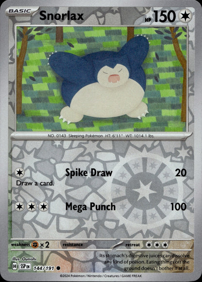 Snorlax Common SV08: Surging Sparks 144/191 NM
