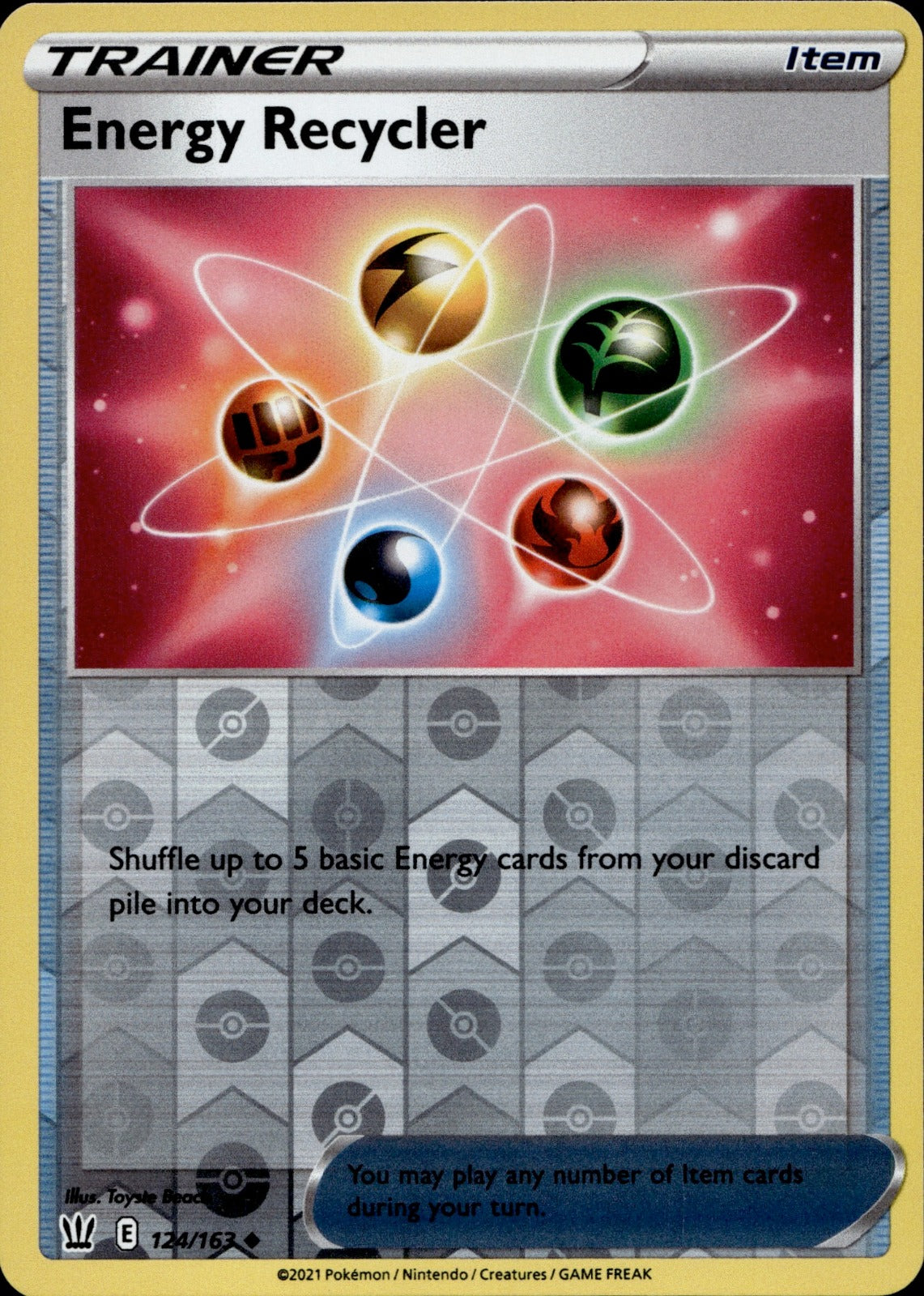 Energy Recycler Reverse Holo Uncommon SWSH05: Battle Styles 124/163 NM