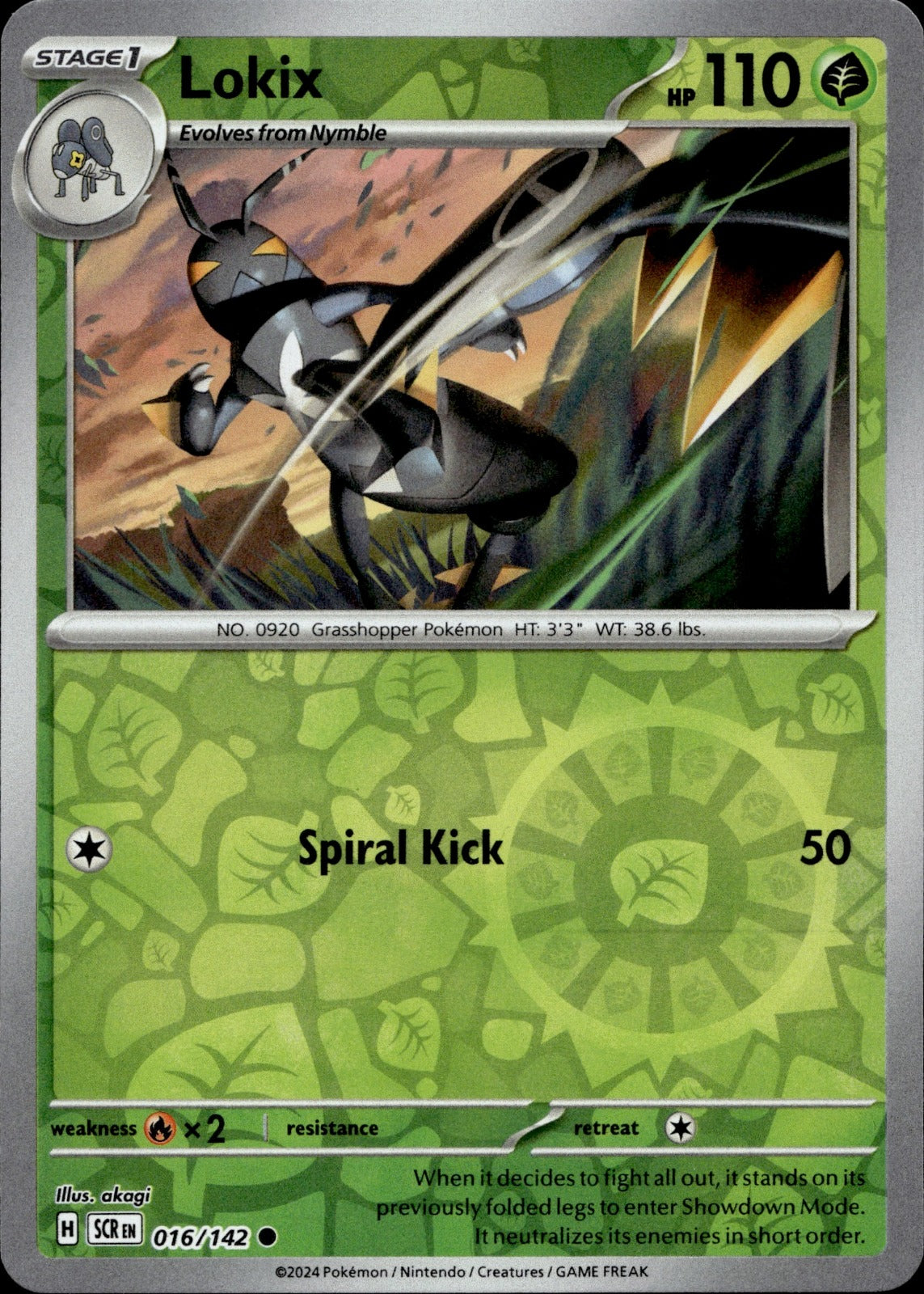 Lokix Reverse Holo Common SV07: Stellar Crown 016/142 NM