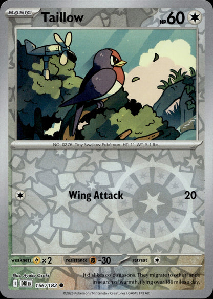 Taillow Reverse Holo Common SV10: Destined Rivals 156/182 NM