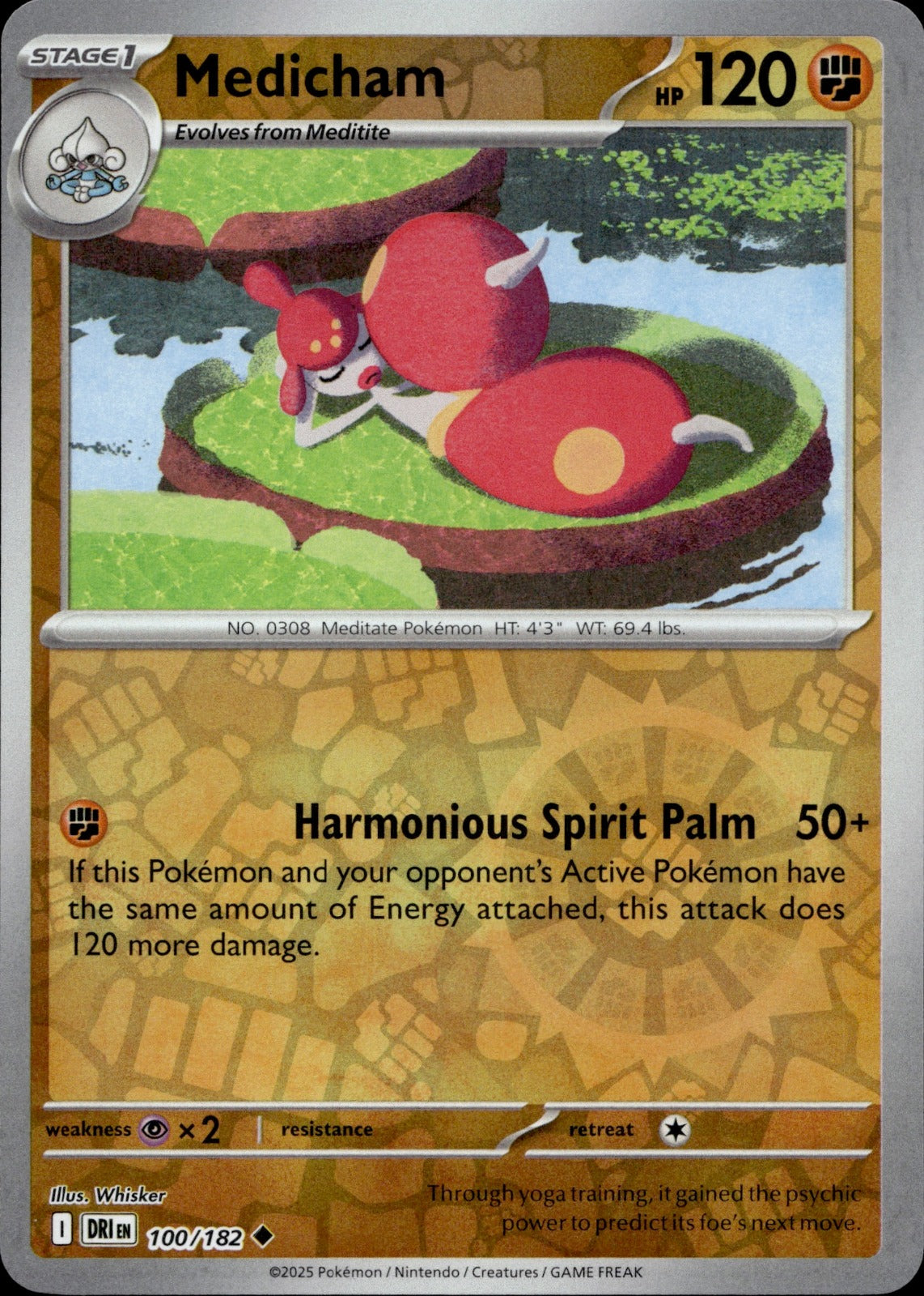 Medicham Reverse Holo Uncommon SV10: Destined Rivals 100/182 NM
