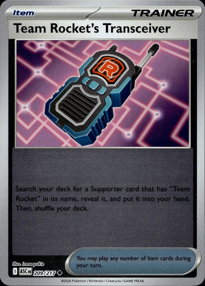 Team Rocket's Transceiver Uncommon ME: Ascended Heroes 209/217 NM