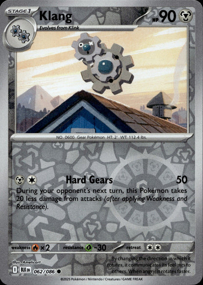 Klang Reverse Holo Common SV: Black Bolt 062/086 NM