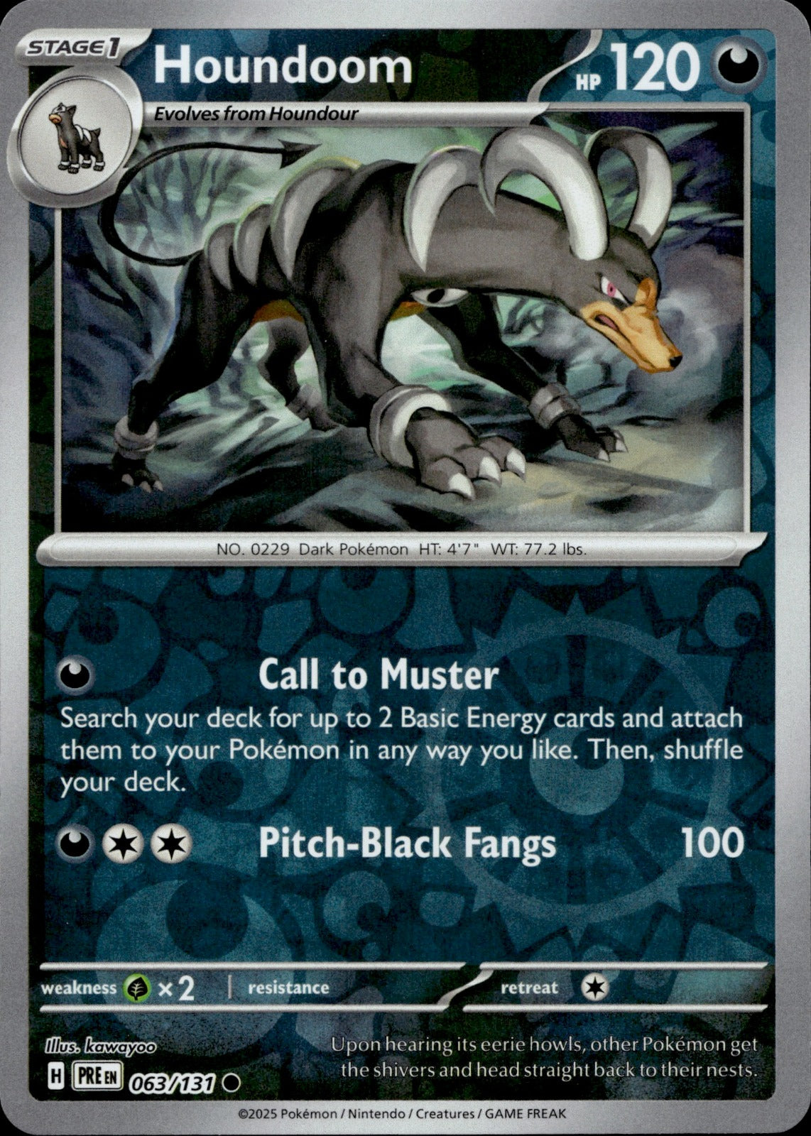 Houndoom Reverse Holo Common SV: Prismatic Evolutions 063/131 NM