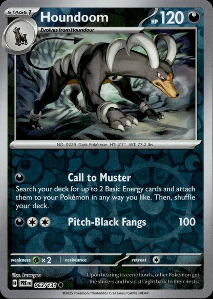 Houndoom Reverse Holo Common SV: Prismatic Evolutions 063/131 NM