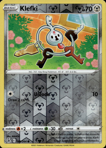 Klefki Reverse Holo Common SWSH08: Fusion Strike 186/264 NM