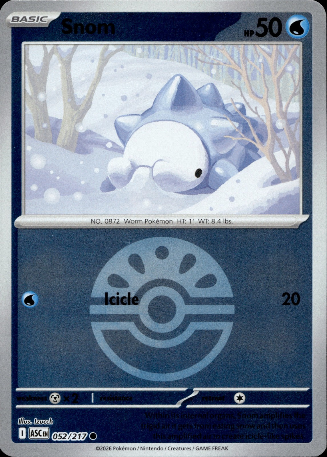 Snom (Friend Ball) Reverse Holo Common ME: Ascended Heroes 052/217 NM