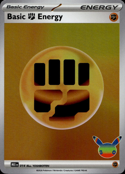Basic Fighting Energy (30th Celebration) Holo Futuristic Rare MEE: Mega Evolution Energies 014 NM