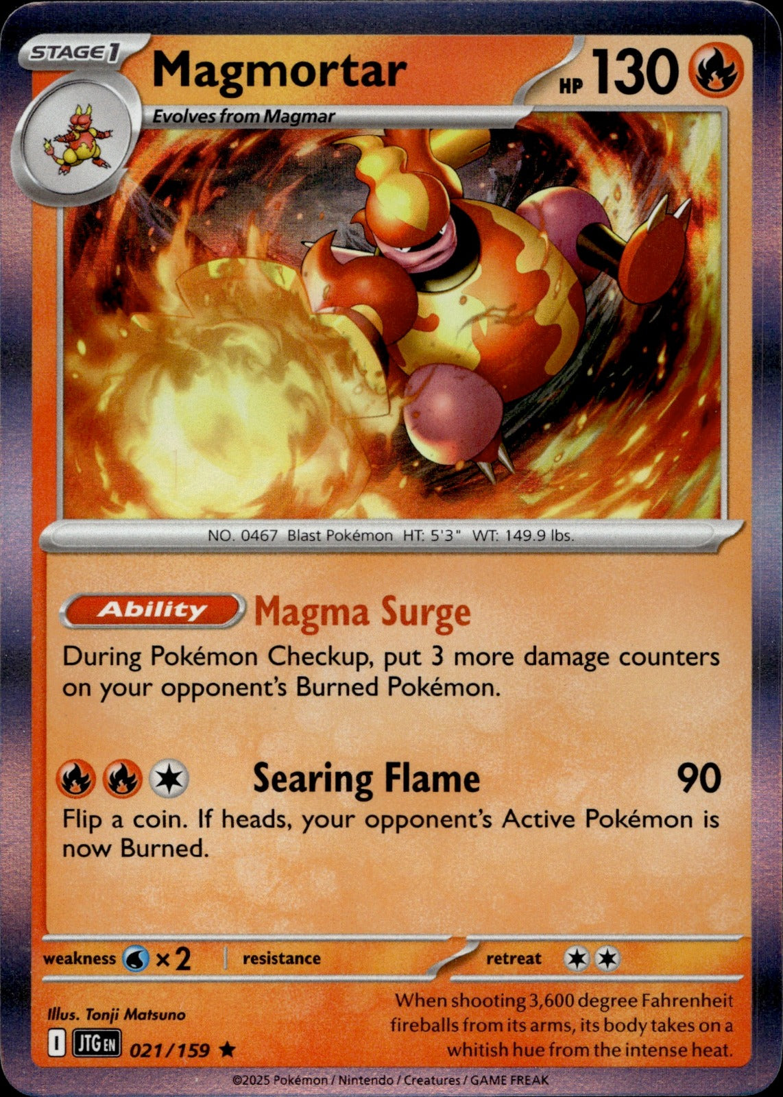 Magmortar Holo Rare SV09: Journey Together 021/159 NM