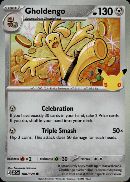 Gholdengo Holo Common ME: 30th Celebration 108/128 NM
