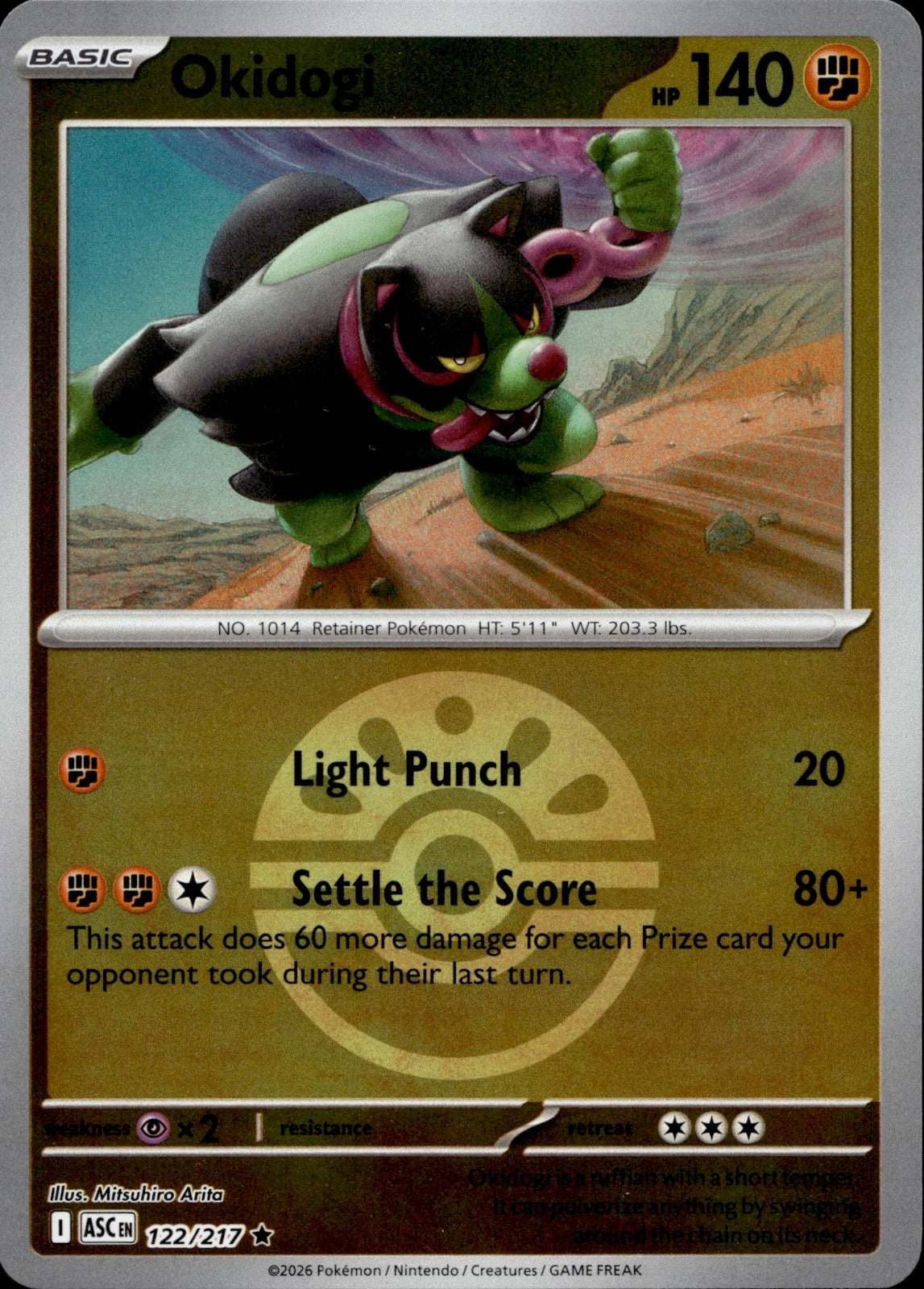 Okidogi (Friend Ball) Reverse Holo Rare ME: Ascended Heroes 122/217 NM
