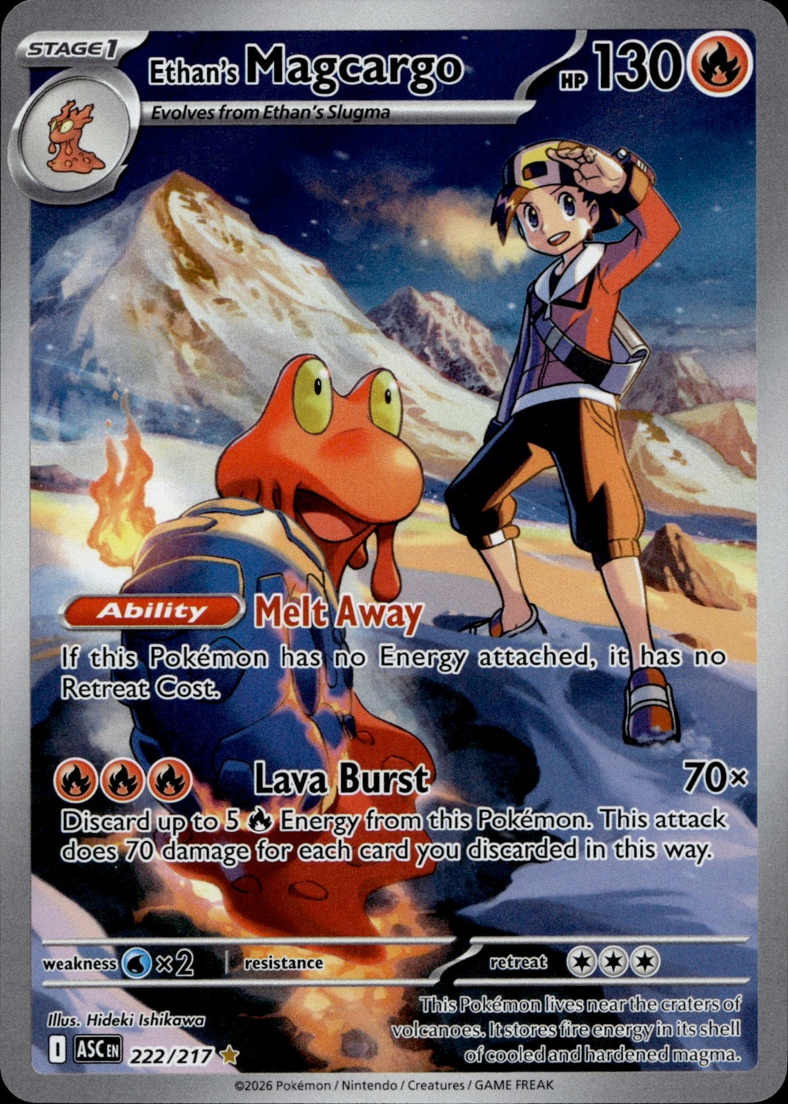 Ethan's Magcargo - Holo Illustration Rare ME: Ascended Heroes 222/217 NM