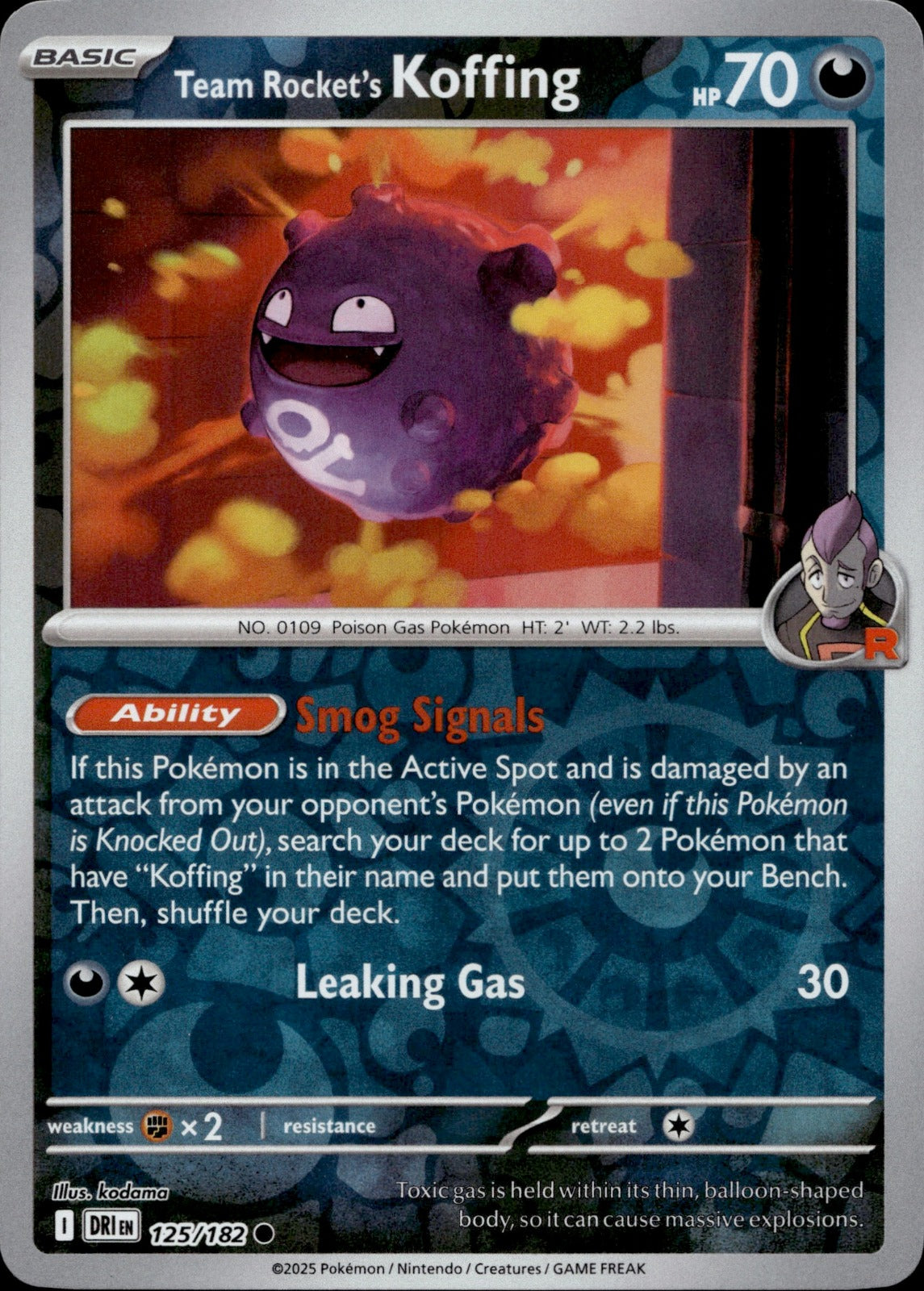 Team Rocket's Koffing Common SV10: Destined Rivals 125/182 NM