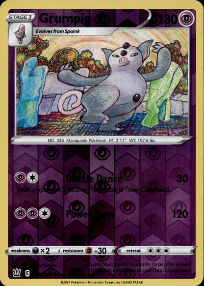 Grumpig Reverse Holo Uncommon SWSH05: Battle Styles 056/163 NM