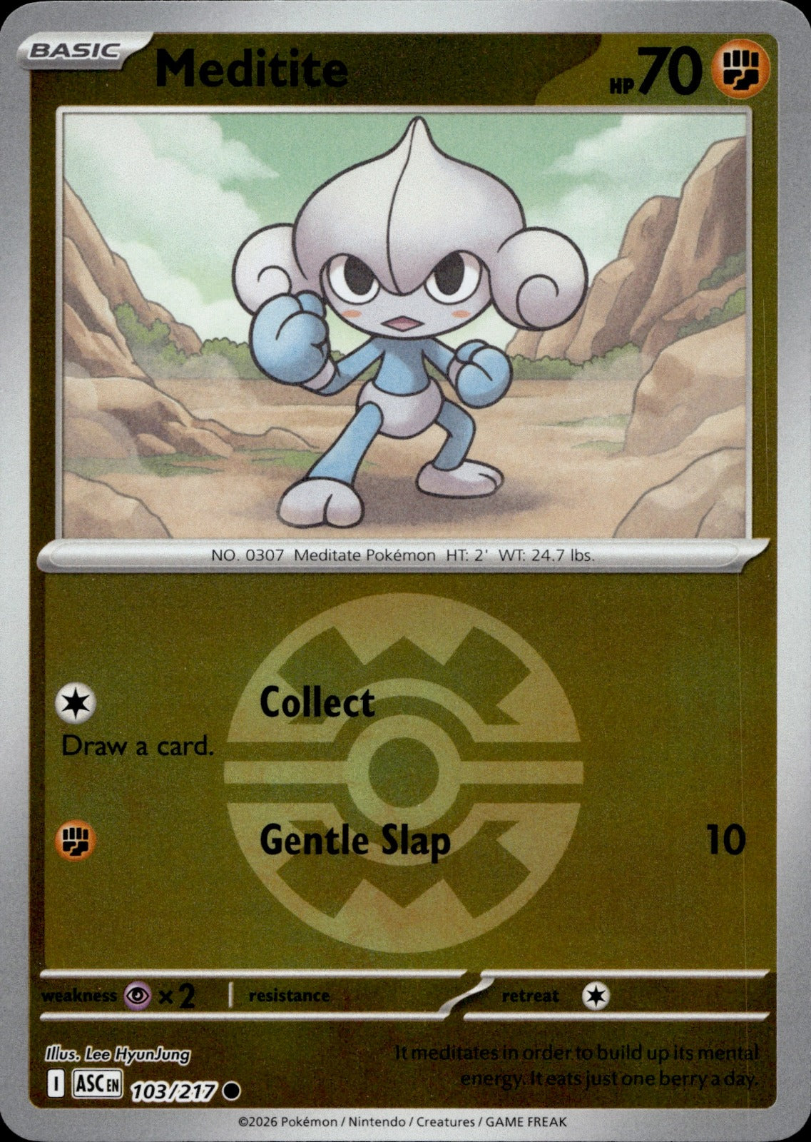 Meditite (Quick Ball) Reverse Holo Common ME: Ascended Heroes 103/217 NM