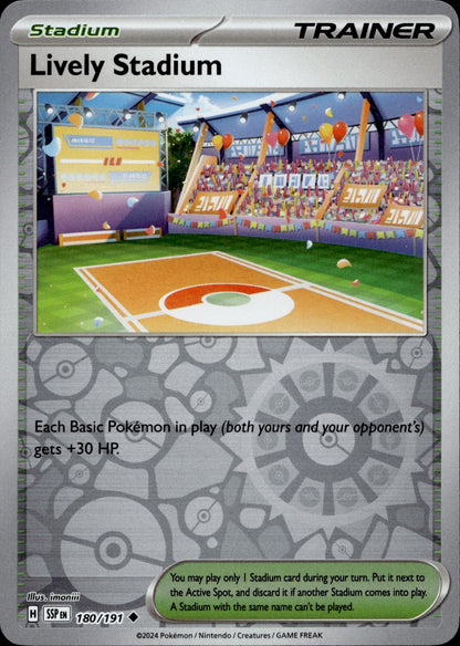 Lively Stadium Reverse Holo Uncommon SV08: Surging Sparks 180/191 NM