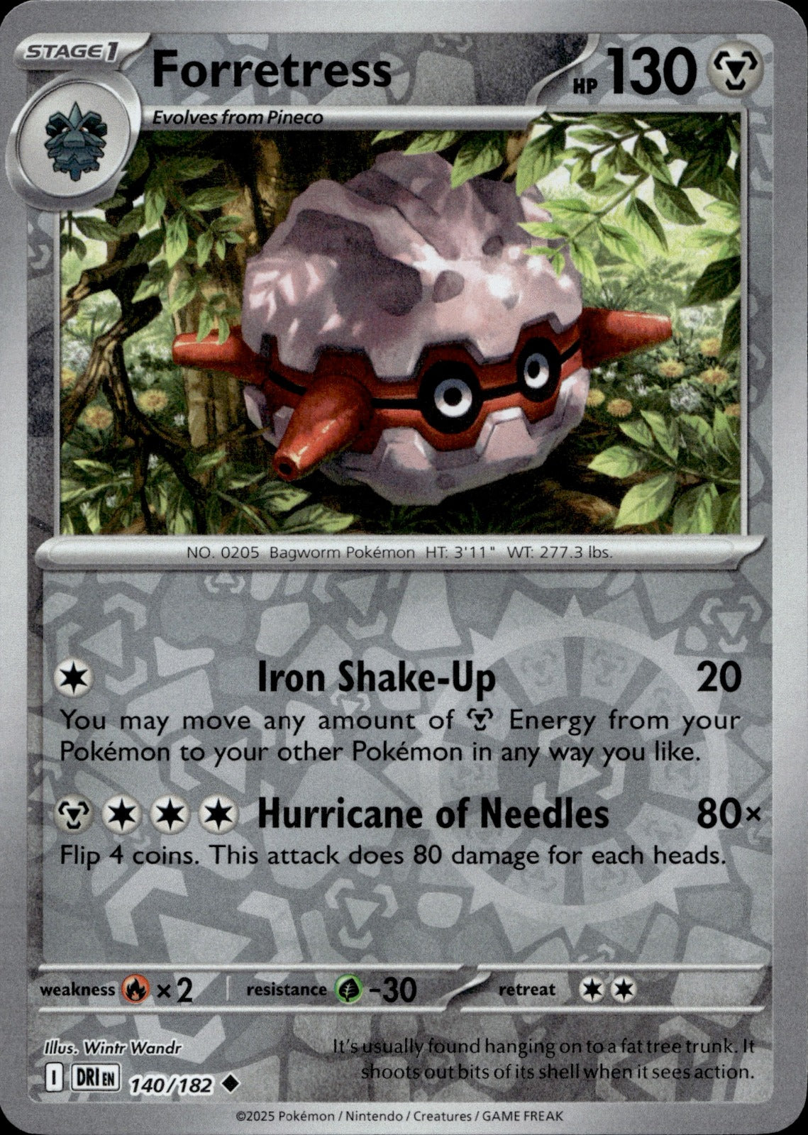 Forretress Reverse Holo Uncommon SV10: Destined Rivals 140/182 NM