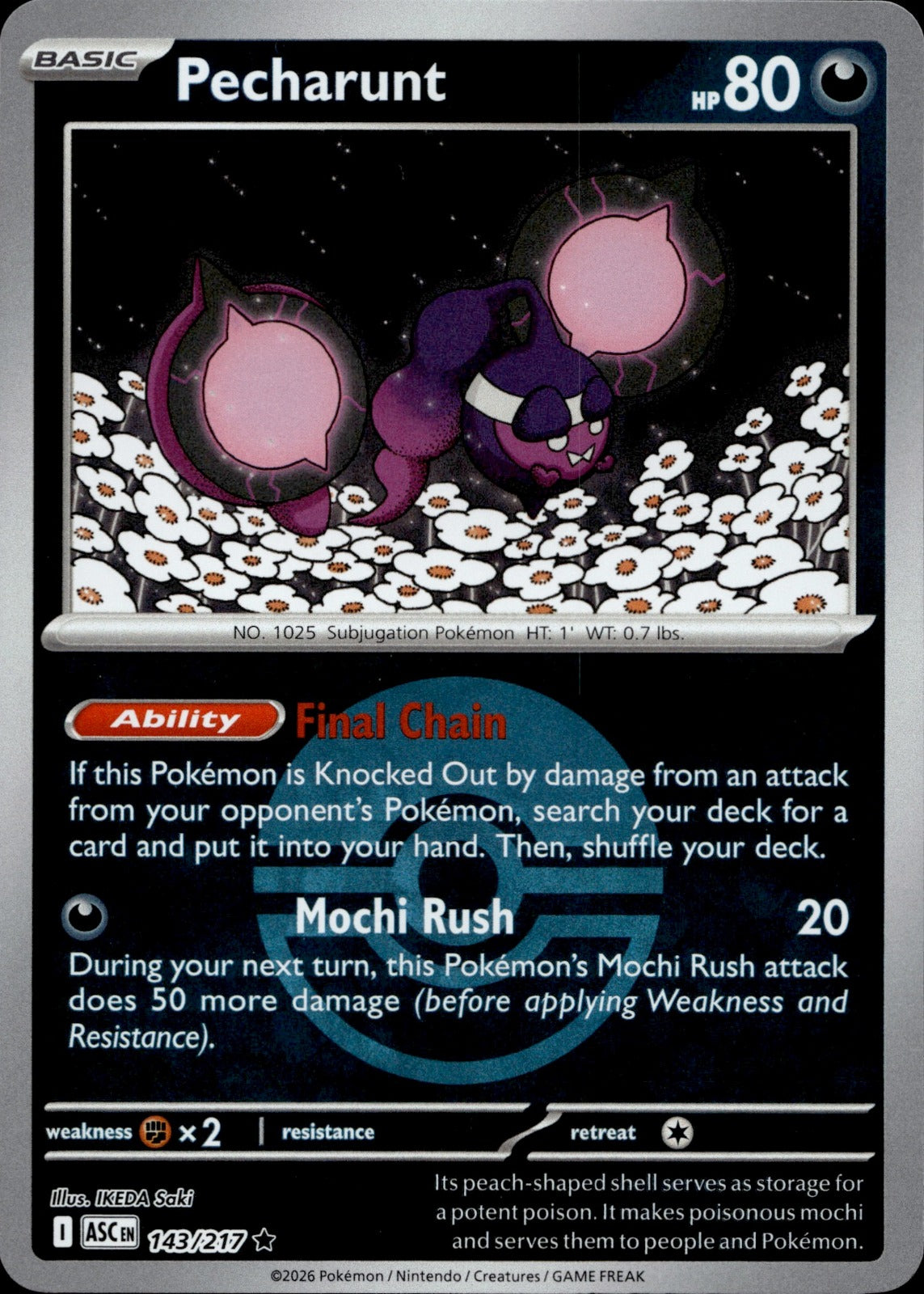 Pecharunt (Poke Ball) Reverse Holo Rare ME: Ascended Heroes 143/217 NM