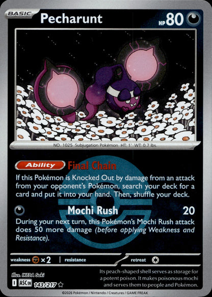 Pecharunt (Poke Ball) Reverse Holo Rare ME: Ascended Heroes 143/217 NM
