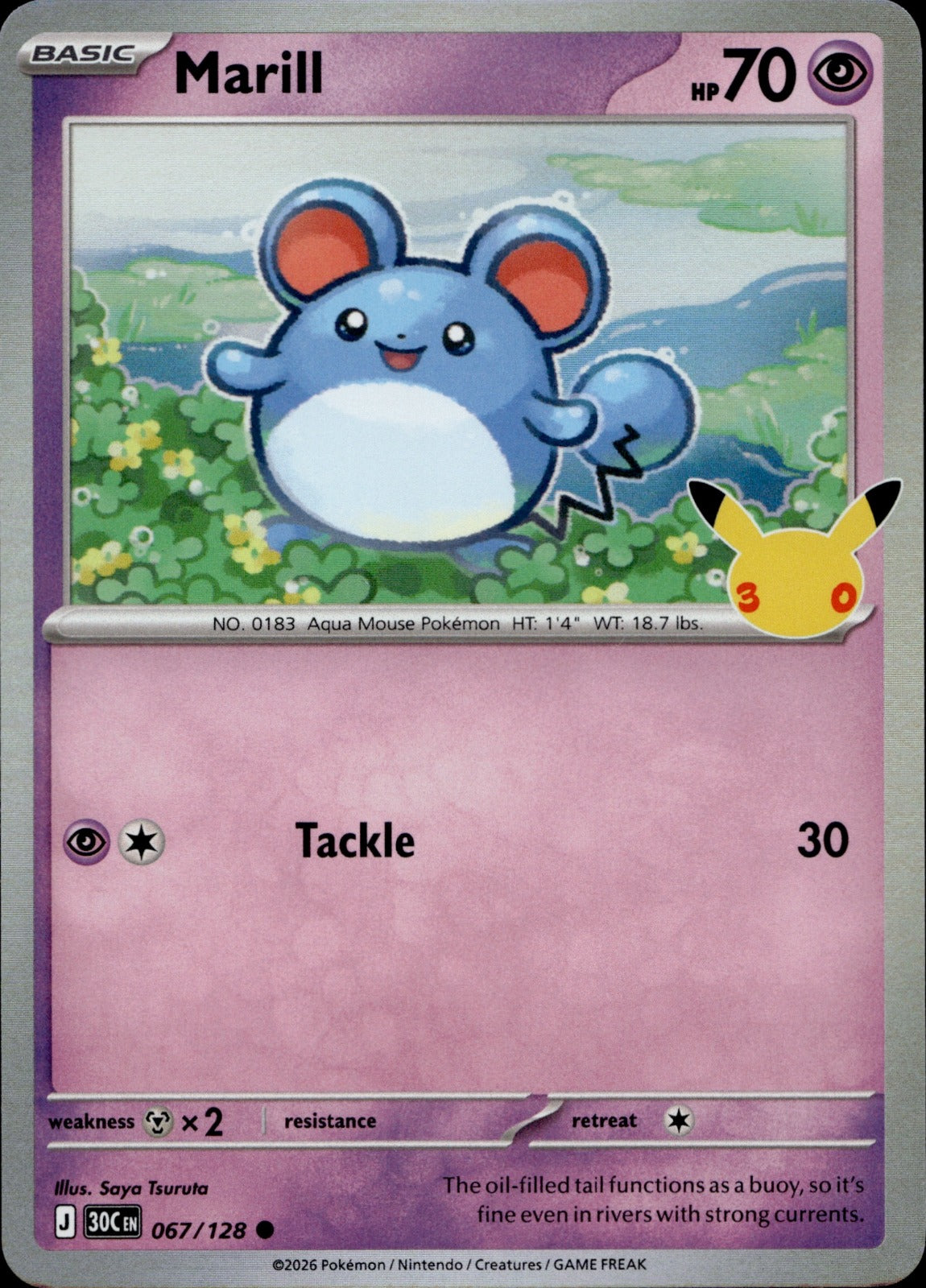 Marill Holo Common ME: 30th Celebration 067/128 NM