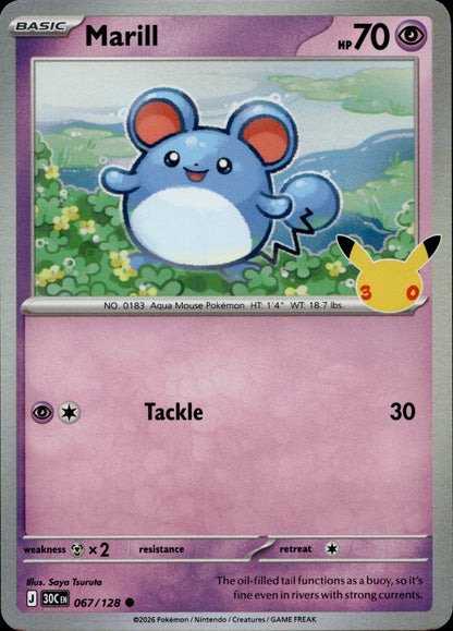 Marill Holo Common ME: 30th Celebration 067/128 NM