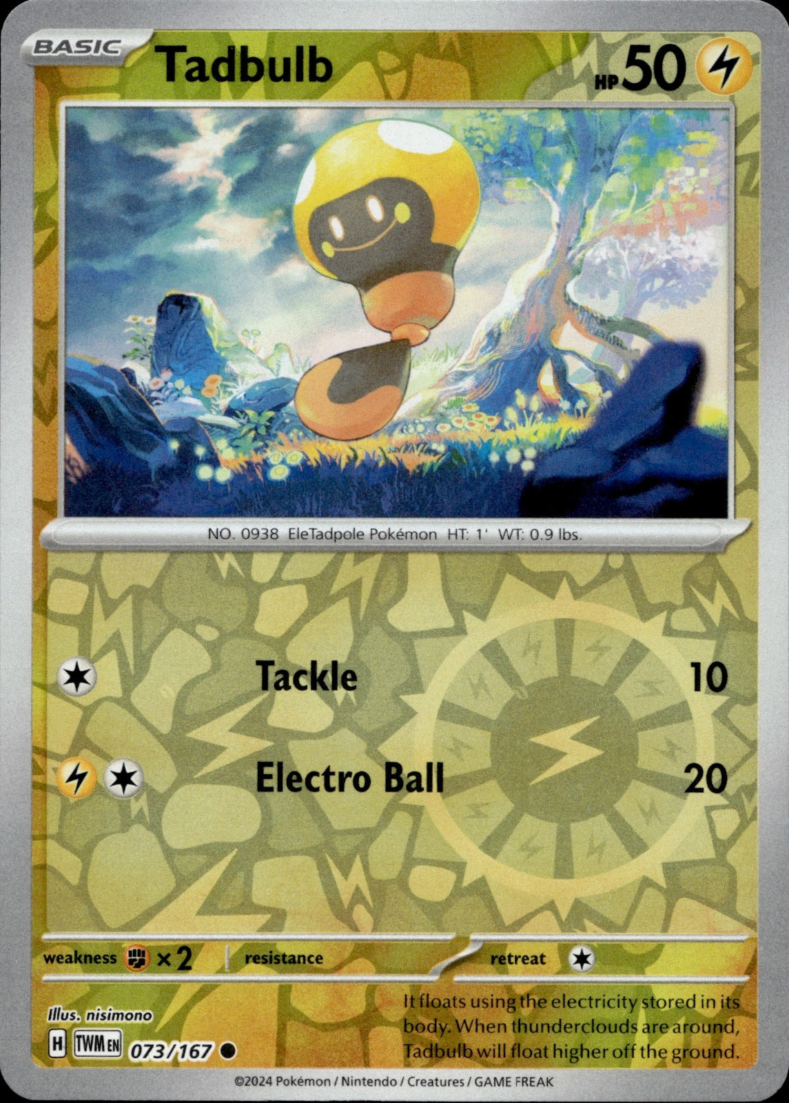 Tadbulb Reverse Holo Common SV06: Twilight Masquerade 073/167 NM