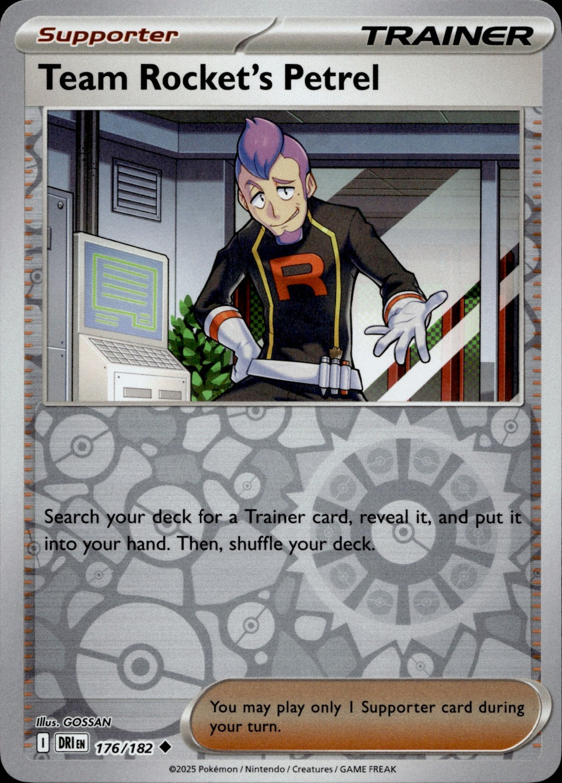 Team Rocket's Petrel Reverse Holo Uncommon SV10: Destined Rivals 176/182 NM