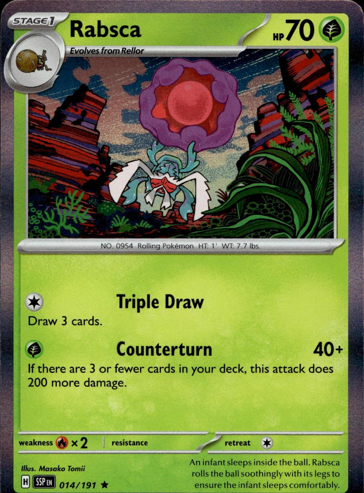 Rabsca Holo Rare SV08: Surging Sparks 014/191 NM