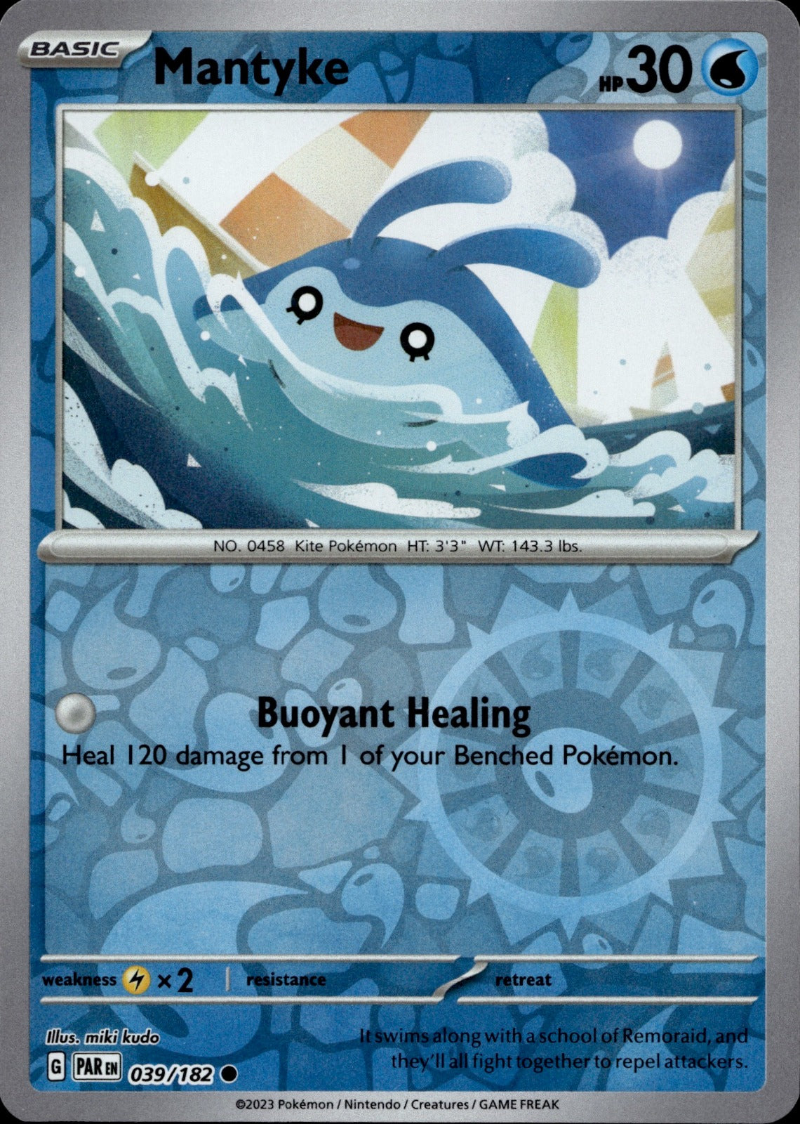 Mantyke - Reverse Holo Common SV04: Paradox Rift 039/182 NM