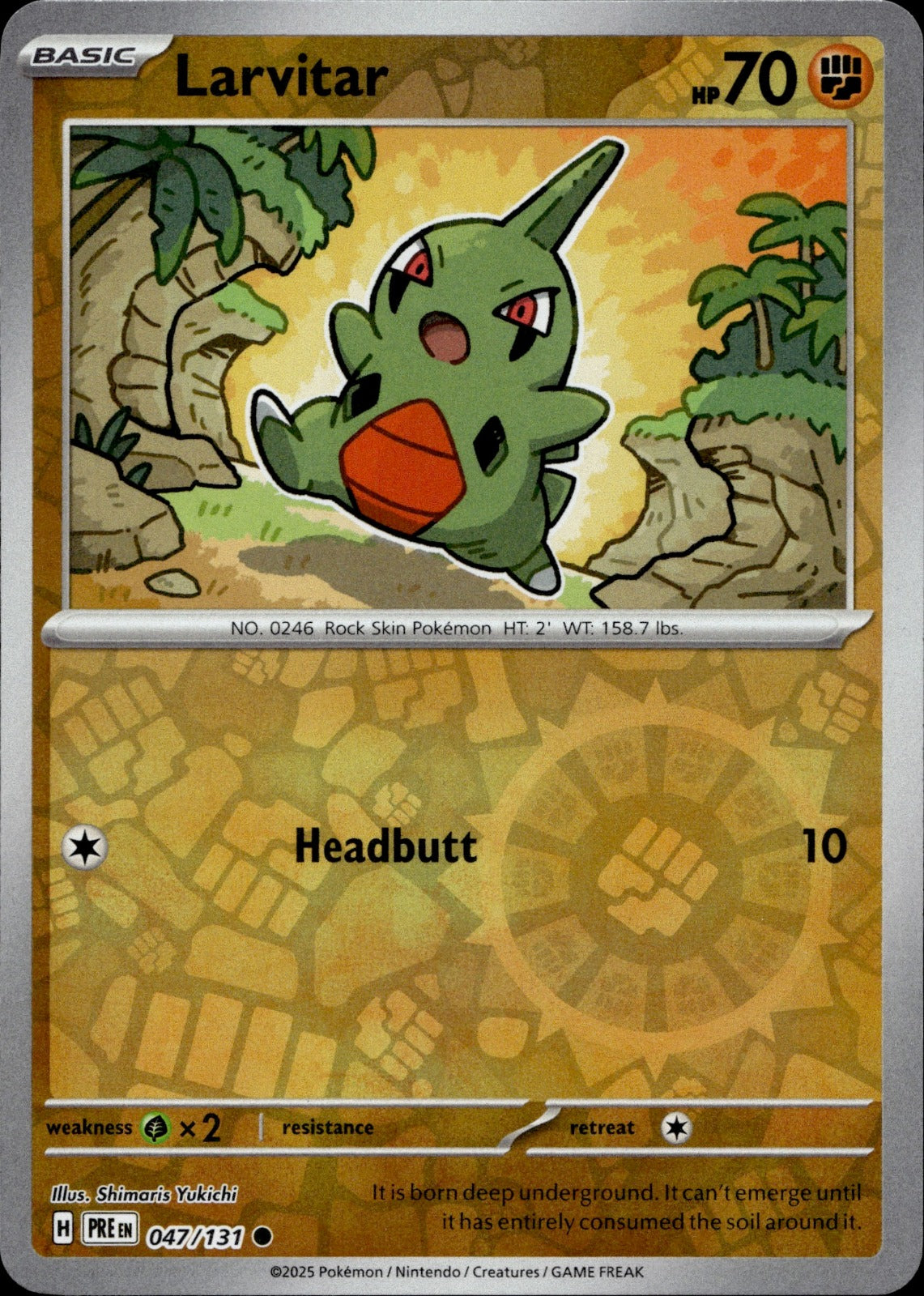 Larvitar Reverse Holo Common SV: Prismatic Evolutions 047/131 NM