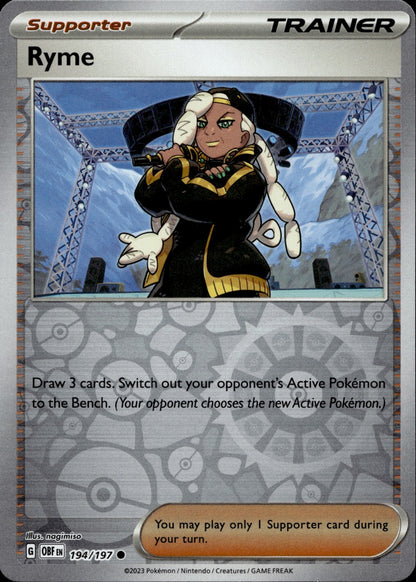 Ryme Reverse Holo Common SV03: Obsidian Flames 194/197 NM