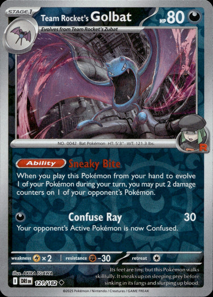 Team Rocket's Golbat Reverse Holo Uncommon SV10: Destined Rivals 121/182 NM