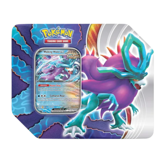 Pokémon TCG: Paradox Clash Tin (Walking Wake ex) – Official Sealed Tin with Promo Card