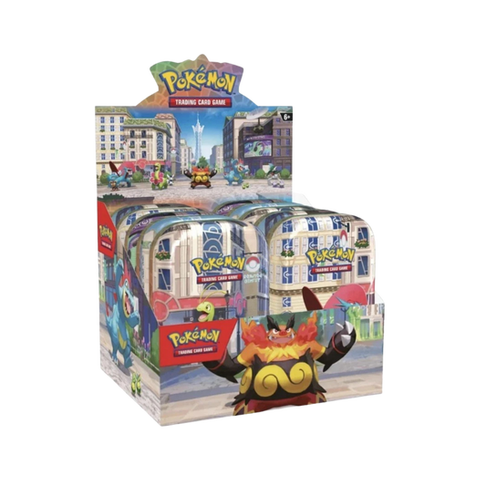 Pokémon TCG: Lumiose City Mini Tin Display Box – 10 Sealed Luminous Mini Tins