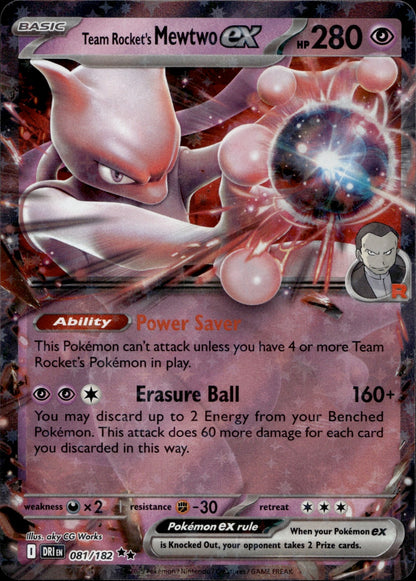 Team Rocket's Mewtwo ex Holo Double Rare SV10: Destined Rivals 081/182 NM