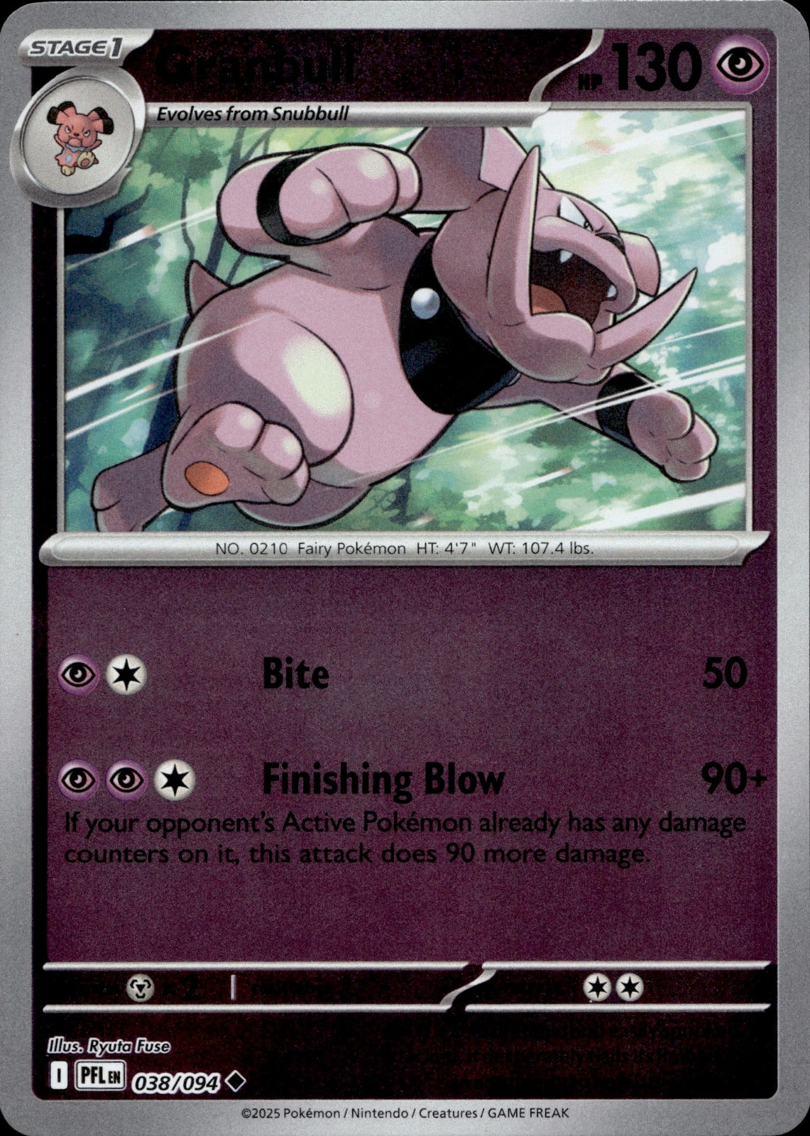 Granbull Uncommon ME02: Phantasmal Flames 038/094 NM